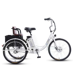Triciclo Eléctrico de Carga para Adultos, Bicicleta Utilitaria de Tres Ruedas para Reparto con Asiento Trasero y Caja de Almacenamiento - Product Image 2