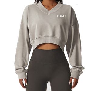 เสื้อสเวตเชิ้ตผู้หญิงแบบสวม ระบายอากาศได้ดี สำหรับเล่นกีฬา แฟชั่น ไม่หดตัว เสื้อครอปสำหรับผู้หญิง ใส่เล่นกีฬาหรือกิจกรรมกลางแจ้ง รับผลิตตามสั่ง ขายส่ง - Product Image 1