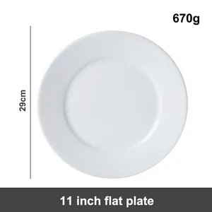 Plate Manufacturers Customized Wedding Hotel White Porcelain Flat 10.5 Inch Plate Ceramic Round Chargers Plate Dinner Decorative