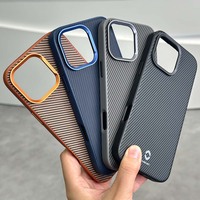 Étui en fibre de carbone V-L07 Dragon Armor pour iPhone 12 13 14 15 16 Pro Max, étui pour Samsung S22-S25 Ultra, coque arrière