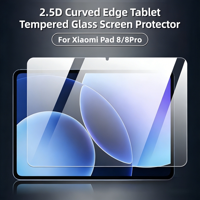 Anti-Scratch Tempered Glass Screen Protector for Xiaomi Pad 8 / Pad 8 Pro 11.2 Inch 2.5D Full Coverage HD Clear Protective Film