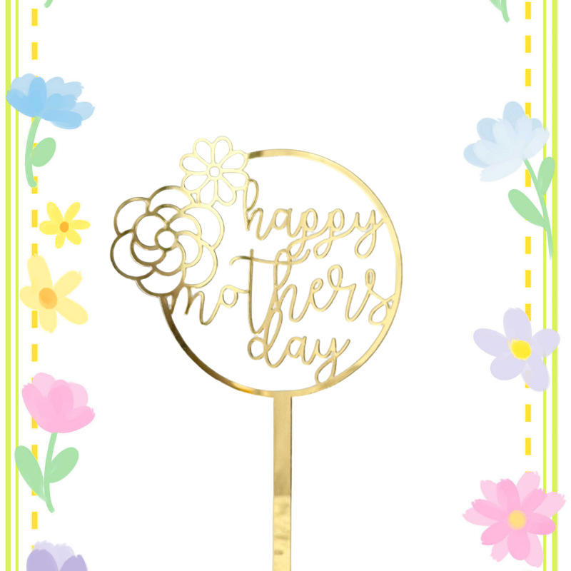 Fleurs Bonne fête des mères Or (environ 8 cm)