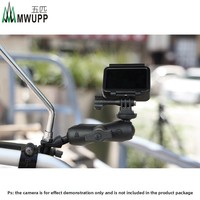 Lima Dudukan MWUPP untuk Insta360 YI dan untuk Kamera Aksi yang Kompatibel dengan Kaca Spion Motor Ukuran 230
