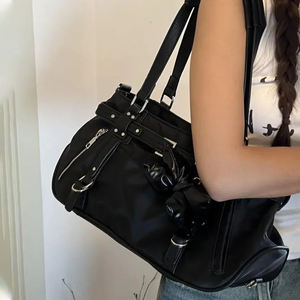 Grand sac à bandoulière multi-poches, sac sous le bras <span class=keywords><strong>de</strong></span> couleur unie pour femmes, avec fermeture à glissière |   OEM et stock disponible - Product Image 3