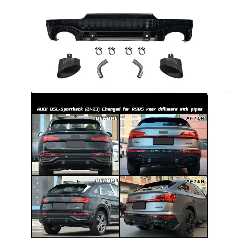 Best Selling Car Accessories Auto Part Body Kit Audi Q5 Upgrade To Rsq5 High Quality Front Bumper Grille Rear Lip