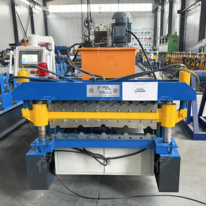 เครื่องผลิตแผ่นหลังคาลูกฟูก 836 และแผ่นหลังคาทรงสี่เหลี่ยมคางหมู 840 ยอดนิยม ผลิตภาพสูง แบบสองชั้น พร้อมมอเตอร์ แบริ่ง และระบบควบคุม PLC - Product Image 2