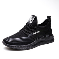 Nouvelle version 2020 – Chaussures de course respirantes en maille pour hommes avec semelles souples antidérapantes – Baskets noires tendance pour l'été