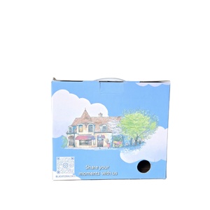 Boîte cadeau personnalisée bleu clair pour <span class=keywords><strong>café</strong></span> avec motif nuage blanc et illustration de <span class=keywords><strong>café</strong></span> français dessinée à la main pour l'emballage de boulangerie et de <span class=keywords><strong>café</strong></span> - Product Image 5