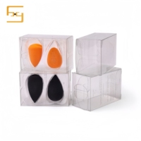 Boîte d'emballage éponge en plastique transparent de fournisseurs chinois boîte-cadeau de cosmétiques en papier d'art avec gaufrage pour l'affichage de produits de beauté