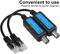 Émetteur-récepteur réseau IP coaxial passif 10/100 Mbps 1CH, rapide et facile à installer, pour extension de réseau IP