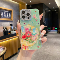 Coque créative de belles fleurs pour Apple 16promax 15 14 13 12 11 coque de téléphone Anti-chute femmes fille couverture mobile pour iPhone