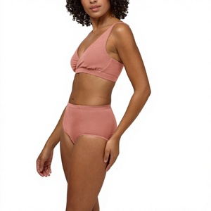 Sexy Beautiful 2 Piece Non-Padded Sports Bra & Bikini Underwear Set for Women Intimates <b>Clothing</b> Cotton/Spandex Soft Fabrics - Product Image 4