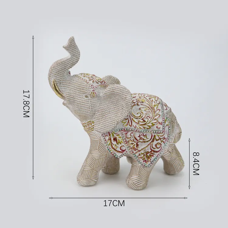 Sculpture d'éléphant en résine sur mesure, 1 pièce, figurine d'éléphant en polyrésine pour la décoration