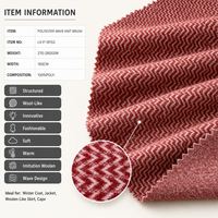 Tissu en polyester brossé à motif ondulé 100% poly 270-280GSM 160cm, doux et chaud, type laine, pour manteaux d'hiver pour filles et garçons