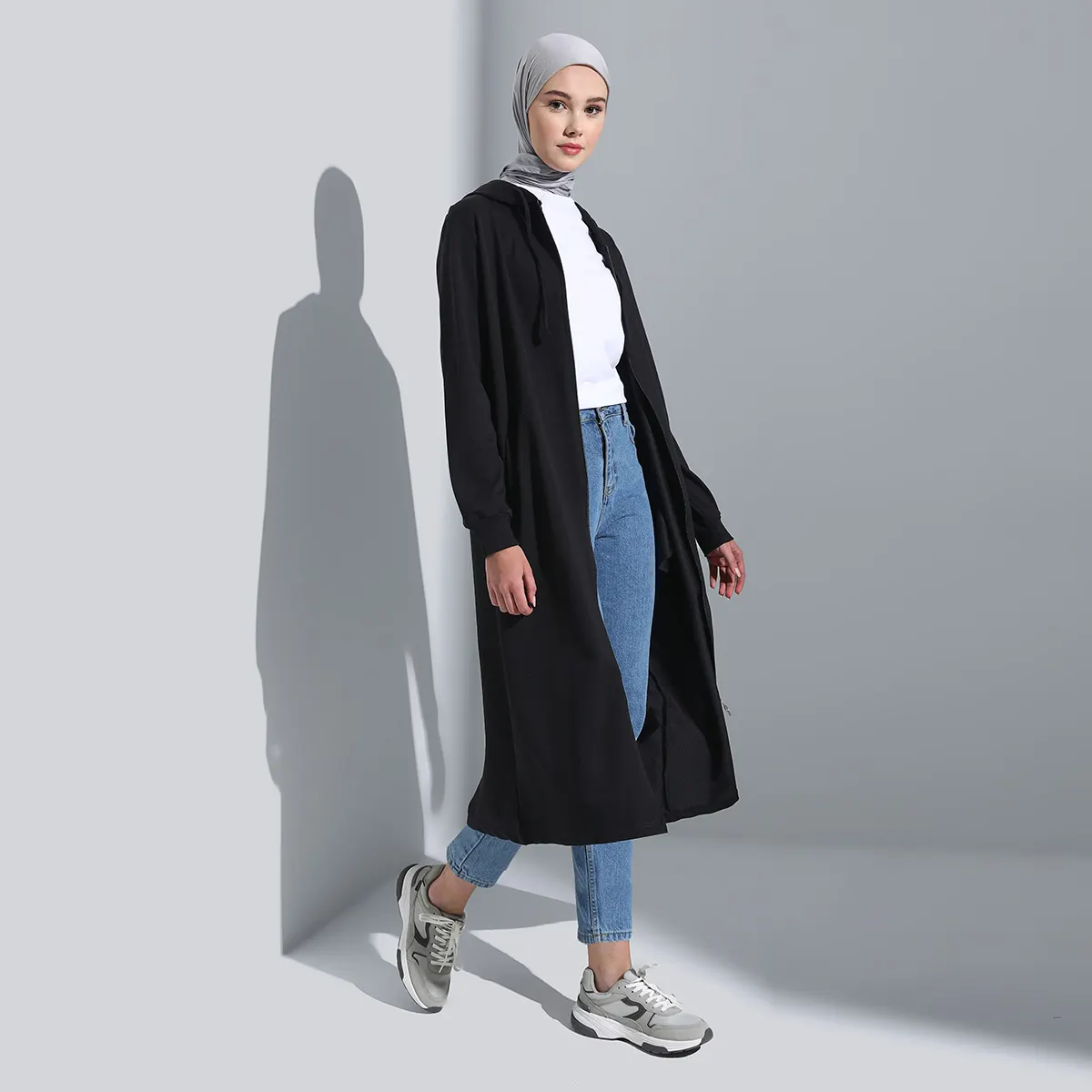 Hoge Kwaliteit Effen Kleur Moslim Vrouwen Kleding Sport Stijl Jurk Zachte Lange Mouw Rits Robe Abaya Plus Size Jubah Kalkoen