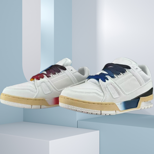 Chaussures de sport décontractées rétro pour hommes, design à talon compensé, système de amorti robuste, semelle intermédiaire en cuir véritable, qualité supérieure classique - Product Image 3