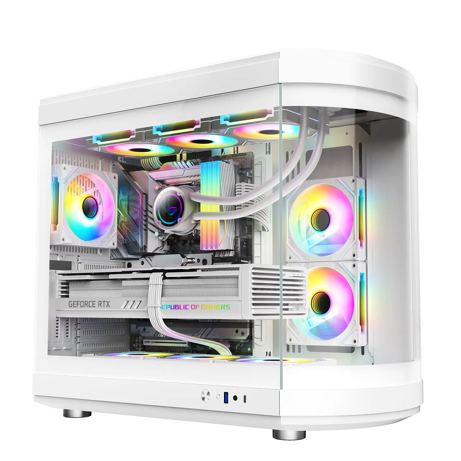 맞춤형 도매 RGB 팬이있는 신상품 CPU 컴퓨터 케이스 & 타워 PC 케이스 게임