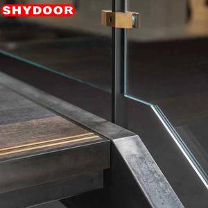 Rampe d'escalier sur mesure en <span class=keywords><strong>acier</strong></span> inoxydable et verre de style industriel pour villa et centre commercial - Product Image 5