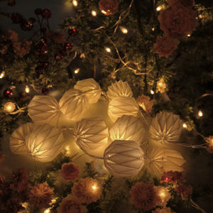LED اوريغامي ضوء سلسلة مع 10 اوريغامي الزهور الأبيض الجنية أضواء الاسكندنافية نمط ورقة سلسلة خفيفة - Product Image 4