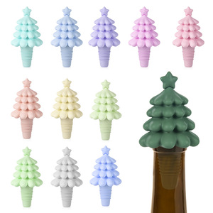 Bouchons de bouteille en silicone pour arbre de Noël, anti-fuite, pour la conservation du vin, multicolores - Product Image 4