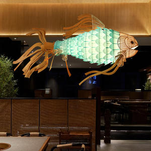 Lámparas de <span class=keywords><strong>carpa</strong></span> de araña de pescado de restaurante de olla caliente china de altura ajustable para decoración de proyectos de catering de vestíbulo de Hotel - Product Image 2