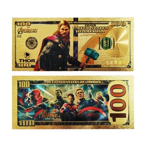 Billete Conmemorativo de los Héroes de <span class=keywords><strong>Marvel</strong></span>, los Vengadores, Iron Man, Deadpool, Papel de Oro, Grabado a Doble Cara, Novedades - Product Image 5