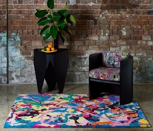 Elegant Jorgan Splat Location Designer Area <b>Rug</b> Crafted from Hand Tufted New Zealand Wool Carpet for Modern Interiors - Product Image 1