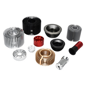 Dissipateur thermique rond en alliage d'aluminium 200x200 usiné CNC doré pour l'éclairage LED et le refroidissement électronique - Product Image 4