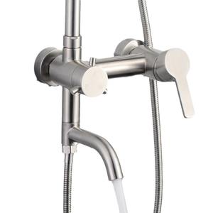 Ensemble de douche encastré en acier inoxydable, douche à effet pluie murale, pulvérisateur à pression accrue, eau chaude et froide - Product Image 5