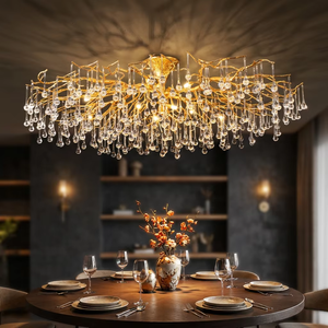 Lámpara <span class=keywords><strong>Colgante</strong></span> Creativa Nórdica de Cristal en Forma de Rama, Lámpara de Araña para Isla de Cocina, Hogar, Villa, Loft, Sala de Estar - Product Image 3