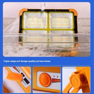 <strong>Portable</strong> Rechargeable LED Solar Flood Lights For Emergency Outdoor Use Long-Lasting Mobile Warehouse Camping Durable ABS IP66