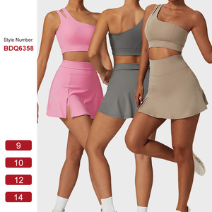 <span class=keywords><strong>Falda</strong></span> de Tenis y Golf 2 en 1 para Mujer BDQ6358, <span class=keywords><strong>con</strong></span> Abertura Lateral y Pantalones Cortos Integrados, Secado Rápido, Cintura Alta, Ropa Deportiva para Yoga - Product Image 5