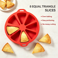Moule à gâteau triangulaire en silicone réutilisable à 8 cavités, antiadhésif, adapté au four à micro-ondes pour la cuisson de gâteaux au fromage