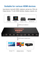 Kotak Distributor Video Audio 1 dalam 8 luar 3D, Splitter OEM kecepatan tinggi 4K * 2K 3D untuk Xbox, PS4 PS3, TV HDTV