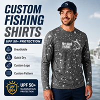 Chemises de pêche personnalisées OEM à manches longues UPF 50 avec logo par sublimation