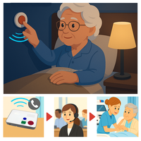Système d'appel d'urgence pour personnes âgées - Sans fil 4G Surveillance de la santé Bippeur pour soignant Grand bouton de panique pour hôpital Maison de retraite Domicile