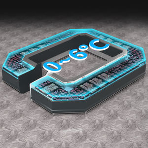 Refroidisseur d'air commercial en acier inoxydable pour supermarché, présentoir de viande fraîche et de poisson d'angle, température unique, boucherie-charcuterie - Product Image 5