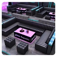 Sofá de Cuero PU de Lujo Personalizado en Forma de U para Restaurante, Club, Bar, Sofá de Discoteca, Juego de Muebles