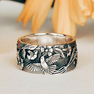 Anello Floreale a Vite per Donne, Ispirato alla Natura, Stile Giardino, Gioiello Minimalista Regolabile per Uso Quotidiano - Product Image 2
