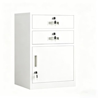 Armoire de rangement métallique verrouillable à 2 tiroirs et 1 porte, sous bureau, en acier, prix usine