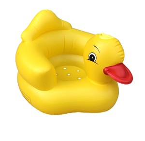 Waterhan Bouée <span class=keywords><strong>de</strong></span> gymnastique gonflable personnalisée pour enfants, motif canard jaune, portable, pour intérieur et extérieur, en PVC étanche, pliable, 150 cm, 20 kg+ - Product Image 1