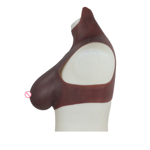 Prótesis de Seno de Silicona Realista de Hombre a Mujer, Pechera Marrón para Cosplayers y Drag Queens, Moldeadora Corporal - Product Image 4