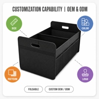 Organisateur de coffre de voiture pliable avec poignée renforcée en tissu Oxford, conteneur de rangement arrière pour voiture pour les voyages