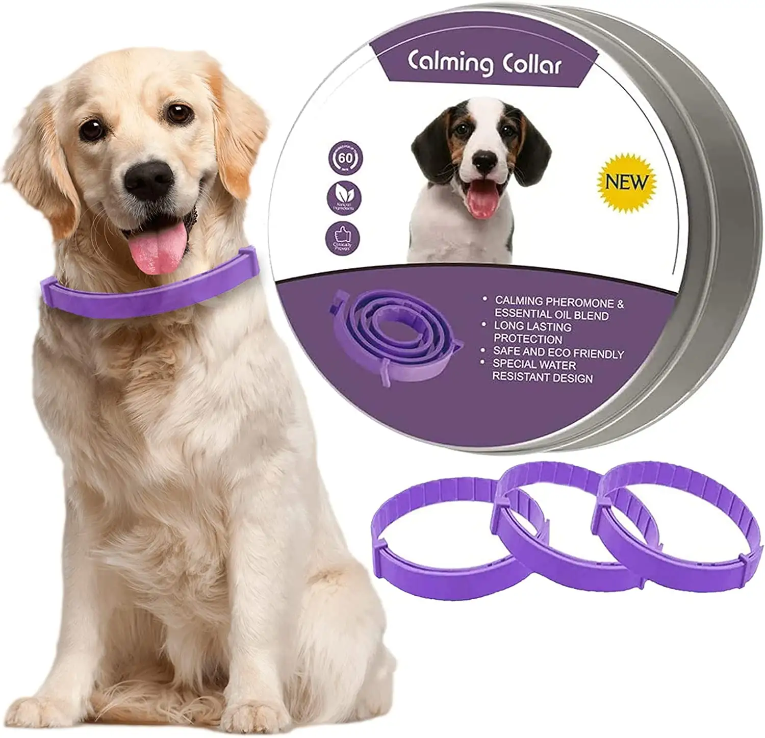 Collar calmante ajustable para perros y gatos, para reducir la ansiedad, fabricante al por mayor