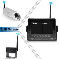 Caméra de recul magnétique sans fil facile à installer Moniteur de 7 pouces Système de caméra numérique sans fil pour chariot élévateur à fourche 2.4Ghz