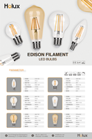 Bougie à filament LED, ampoule LED, lumière en stock, E14 C35 E27 G45 200 — 240V 2700K C35 G45, en stock en ue