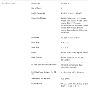 Serveur de périphériques série MS-Moxa CN2650-8-2AC, double LAN, double alimentation CA, RS-232/422/485 - Product Image 2