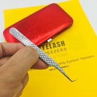 Pince à épiler multifonctionnelle en acier durable à 75 degrés pour cils, avec logo personnalisé, poignée diamantée argentée scintillante, vente en gros