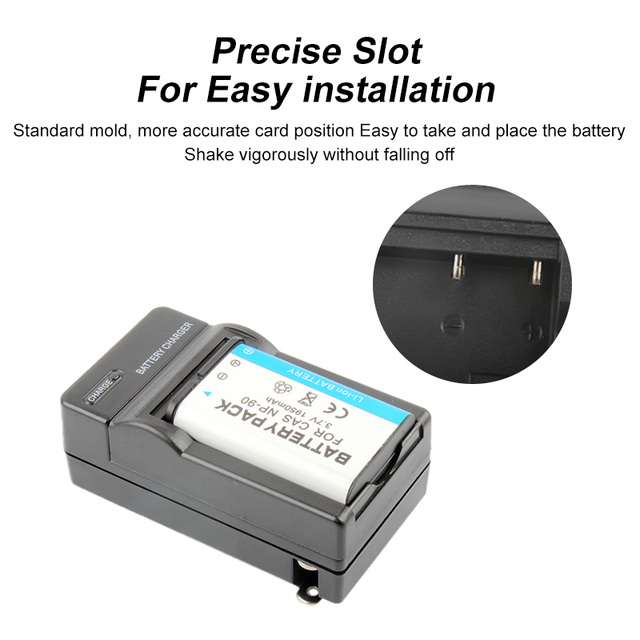 For CASIO EX-FH100 H10 H15 H20G EX-M1 EX-M2 EX-S1 Digital Cameras OEM Rechargeable CNP-90 Li-ion Battery and NP-90 Charger