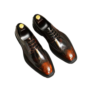 Botas de Negocios para Hombre Chelsea, de Caña Alta, con Cordones, Impermeables, Parte Superior de Cuero Genuino Blanco, Entresuela Marrón, Suela de Goma, Correa Monk - Product Image 2